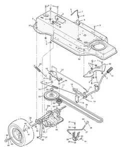 Motion Drive Diagram and Parts List for 387002X92A 2004 Briggs and Stratton Lawn Tractor